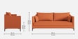 Esteban Velvet 3 Seater Sofa In Rust Colour