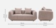 Estelle 2 Seater Sofa In Brown Finish
