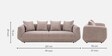 Estelle 3 Seater Sofa In Brown Finish
