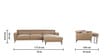 Estonia Half Leather LHS Sectional Sofa (3+ Lounger) in Exotica Oyster Beige colour