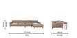 Estonia Half Leather LHS Sectional Sofa (4+ Lounger) in Exotica Oyster Beige colour