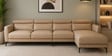 Estonia Half Leather LHS Sectional Sofa (4+ Lounger) in Exotica Oyster Beige colour