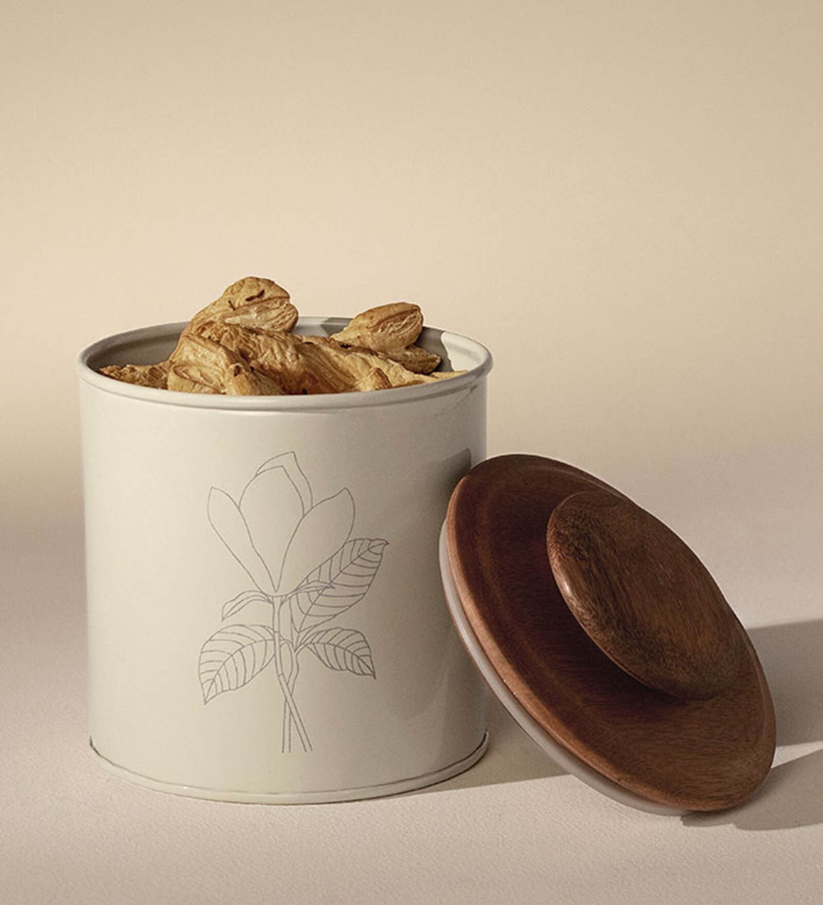 Buy Esana 1 Ltr Metal Jar Container with Wooden Lid by Ellementry at ...