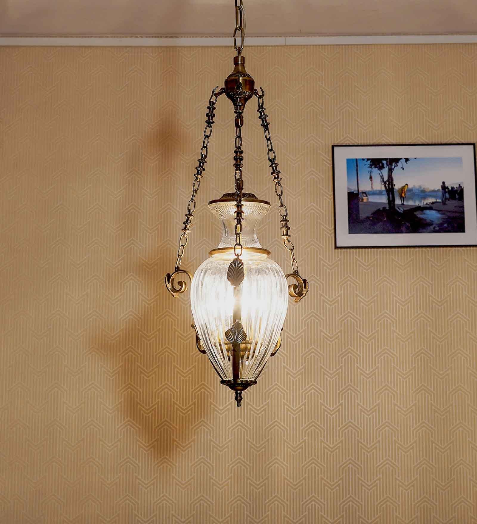 Escala Glass and Brass Pendant Light