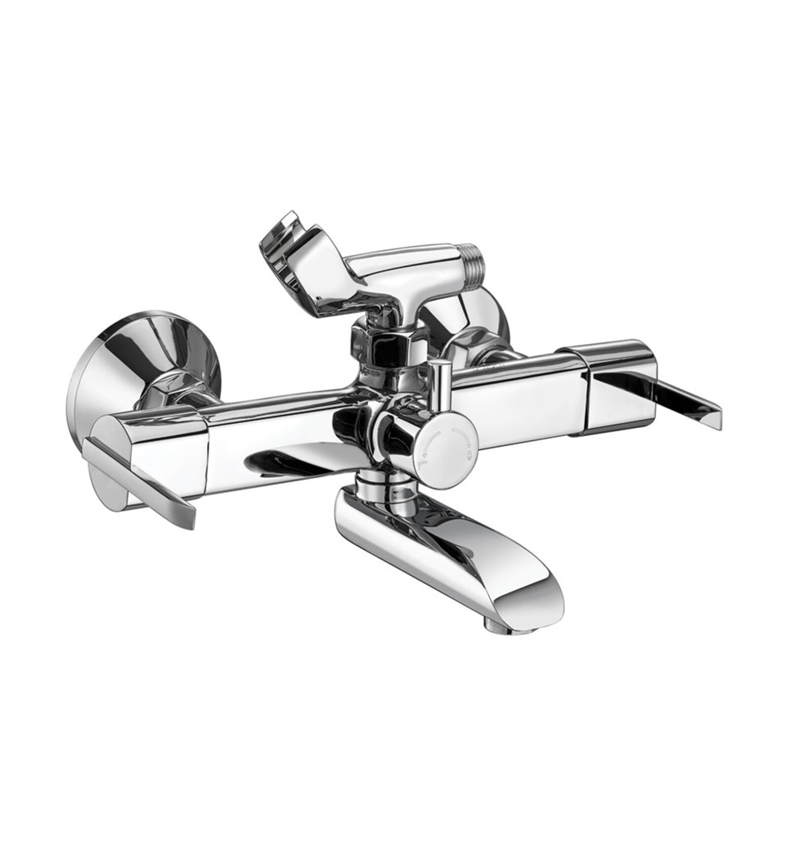 Buy ESSESS by Asian Paints Silver Brass Wall Mixer with Tele Shower