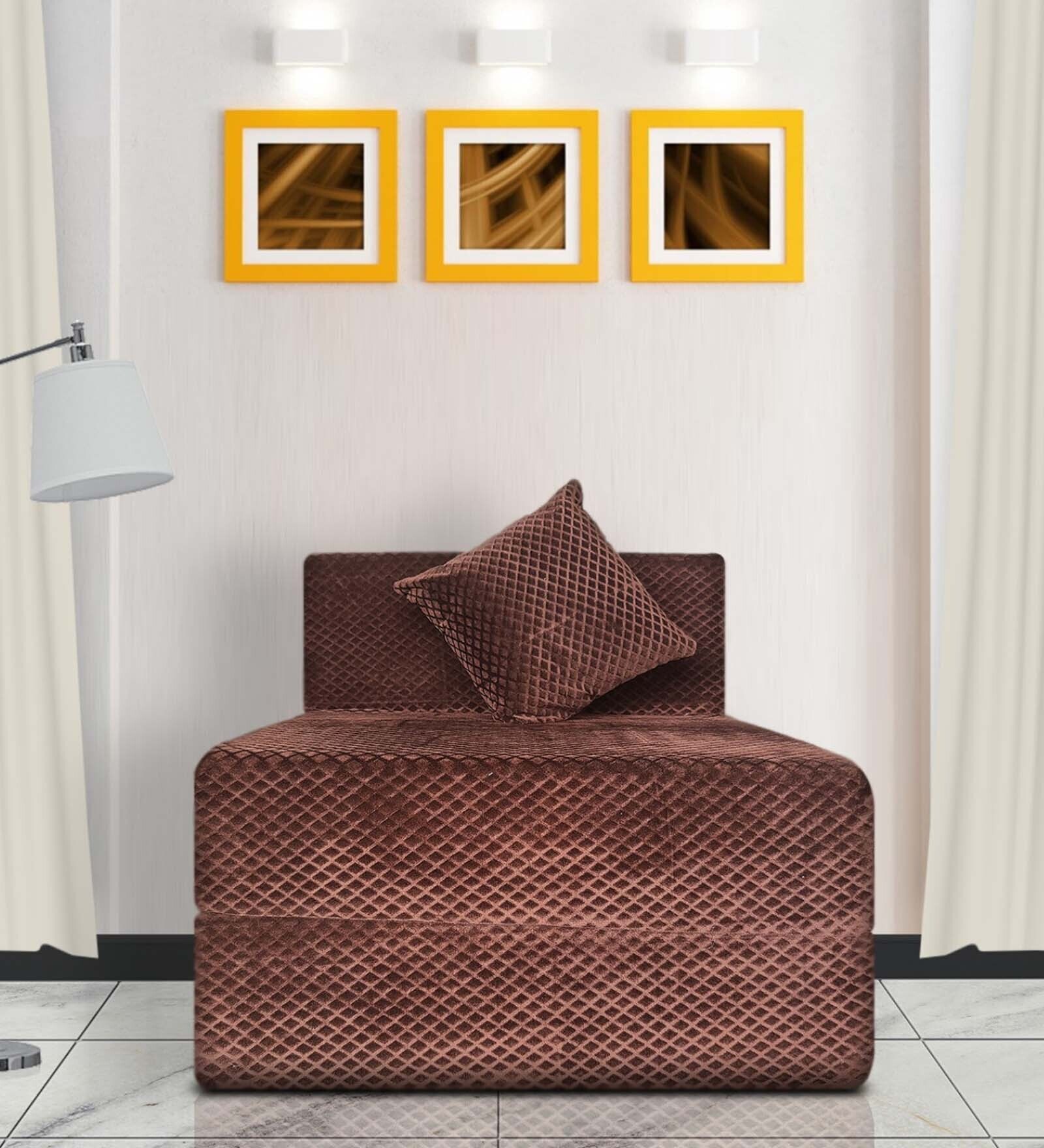 Estella 8 Inch Foam (72x30) In Brown Colour Single Size Sofa Cum Foldable Mattress