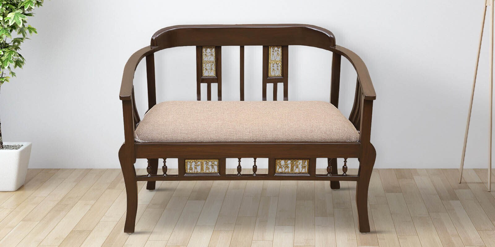 Espa Teak Wood 2 Seater Sofa in Walnut Colour