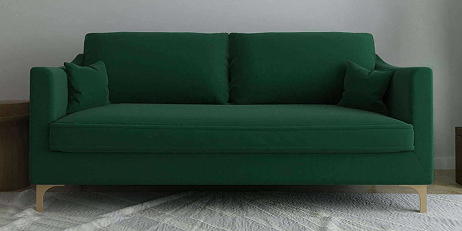 Esteban Velvet 3 Seater Sofa in Forest Green Colour