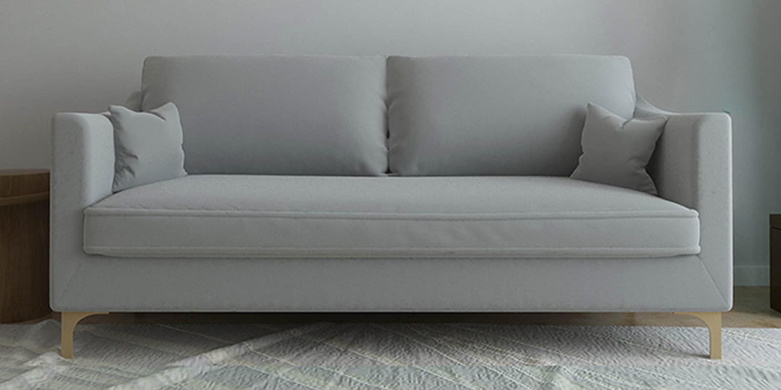 Esteban Velvet 3 Seater Sofa in Cool Grey Colour