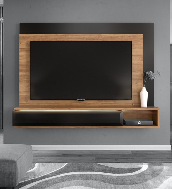 Buy Essenza Wall Mounted Tv Unit In Buriti Black Finish By Colibri Online Tv Shelves Cabinetry Furniture Pepperfry Product