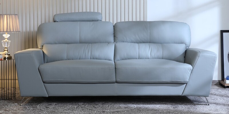 Buy Esteban 3 Seater Half Leather Sofa In Grey Colour By Casacraft