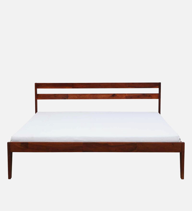 Buy Kemer Sheesham Wood King Size Bed In Honey Oak Finish Online