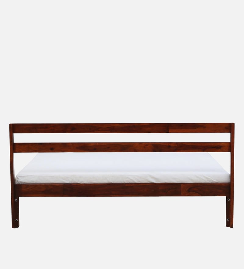 Buy Kemer Sheesham Wood Queen Size Bed In Honey Oak Finish Online