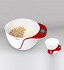 Plastic Mixing Bowl Kitchen Scale in White & Red