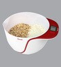Plastic Mixing Bowl Kitchen Scale in White & Red