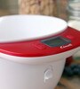 Plastic Mixing Bowl Kitchen Scale in White & Red