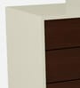 Eskada Executive Desk In Ivory & Walnut Finish With File Cabinate