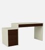 Eskada Executive Desk In Ivory & Walnut Finish With File Cabinate