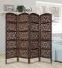 Solid Wood Kryla Room Divider In Brown Colour