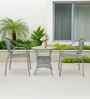 Esperance Wicker Table And Chair Set ( With 2 Chairs ) In White Finish