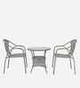 Esperance Wicker Table And Chair Set ( With 2 Chairs ) In White Finish