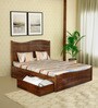 Espiral Sheesham Wood King Size Bed With Drawer Storage In Provincial Teak Finish