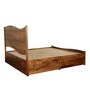 Espiral Sheesham Wood King Size Bed With Drawer Storage In Provincial Teak Finish