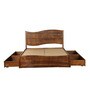 Espiral Sheesham Wood King Size Bed With Drawer Storage In Provincial Teak Finish
