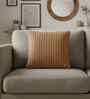 Espresso Copper Print 100% Cotton Stripe Foil Print 16X16 Inches Knitted Cushion Cover