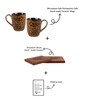Brown Ceramic Mug & Coaster Handpainted Gift Box