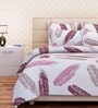 Pink Floral 144 TC Cotton Queen Sized Bed Sheets with 2 Pillow Covers