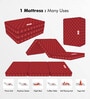 Essentio 3 Fold Reversible Travel Bed at FACTORY RATE PU Foam 3 Inches Single Size Mattress in Maroon Colour