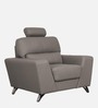 Averio Half Leather 1 Seater Sofa In Buff Colour