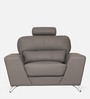 Averio Half Leather 1 Seater Sofa In Buff Colour