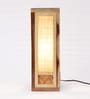 Salerno Beige Natural Fiber Shade Table Lamp With Wood Base