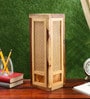 Salerno Beige Natural Fiber Shade Table Lamp With Wood Base