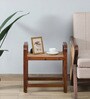 Estep Mango Wood End Table In Walnut Finish