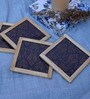 Estra Blue  Blended Silk 4 Pcs Coasters