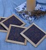 Estra Blue  Blended Silk 4 Pcs Coasters