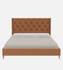 Estrella Upholstered King Size Bed In Rust Colour