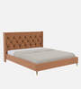 Estrella Upholstered King Size Bed In Rust Colour