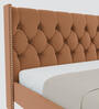 Estrella Upholstered King Size Bed In Rust Colour