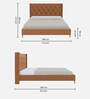 Estrella Upholstered King Size Bed In Rust Colour
