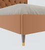 Estrella Upholstered King Size Bed In Rust Colour