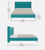 Estrella Upholstered King Size Bed In Turquoise Colour
