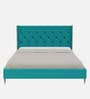 Estrella Upholstered King Size Bed In Turquoise Colour