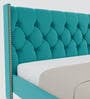 Estrella Upholstered King Size Bed In Turquoise Colour