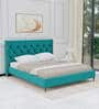 Estrella Upholstered King Size Bed In Turquoise Colour