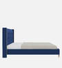 Estrella Upholstered Queen Size Bed In Midnight Blue Colour