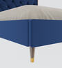 Estrella Upholstered Queen Size Bed In Midnight Blue Colour